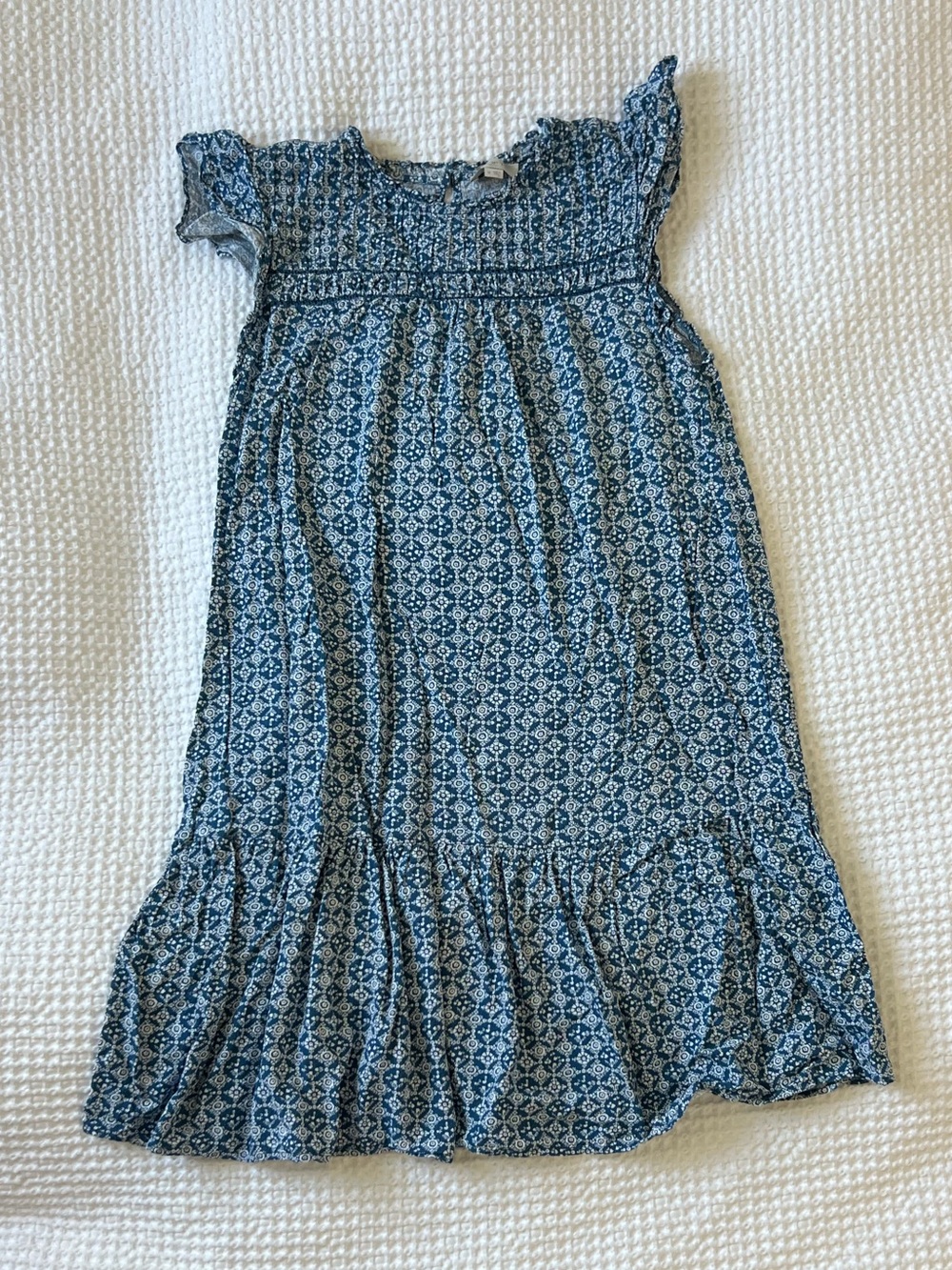 Blue and White Floral Mini Dress